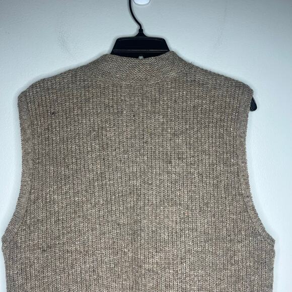 Vintage REI Brown Wool Sleeveless Zip-Up Cardigan Sweater Vest Mens M Ivy League - Picture 5 of 11
